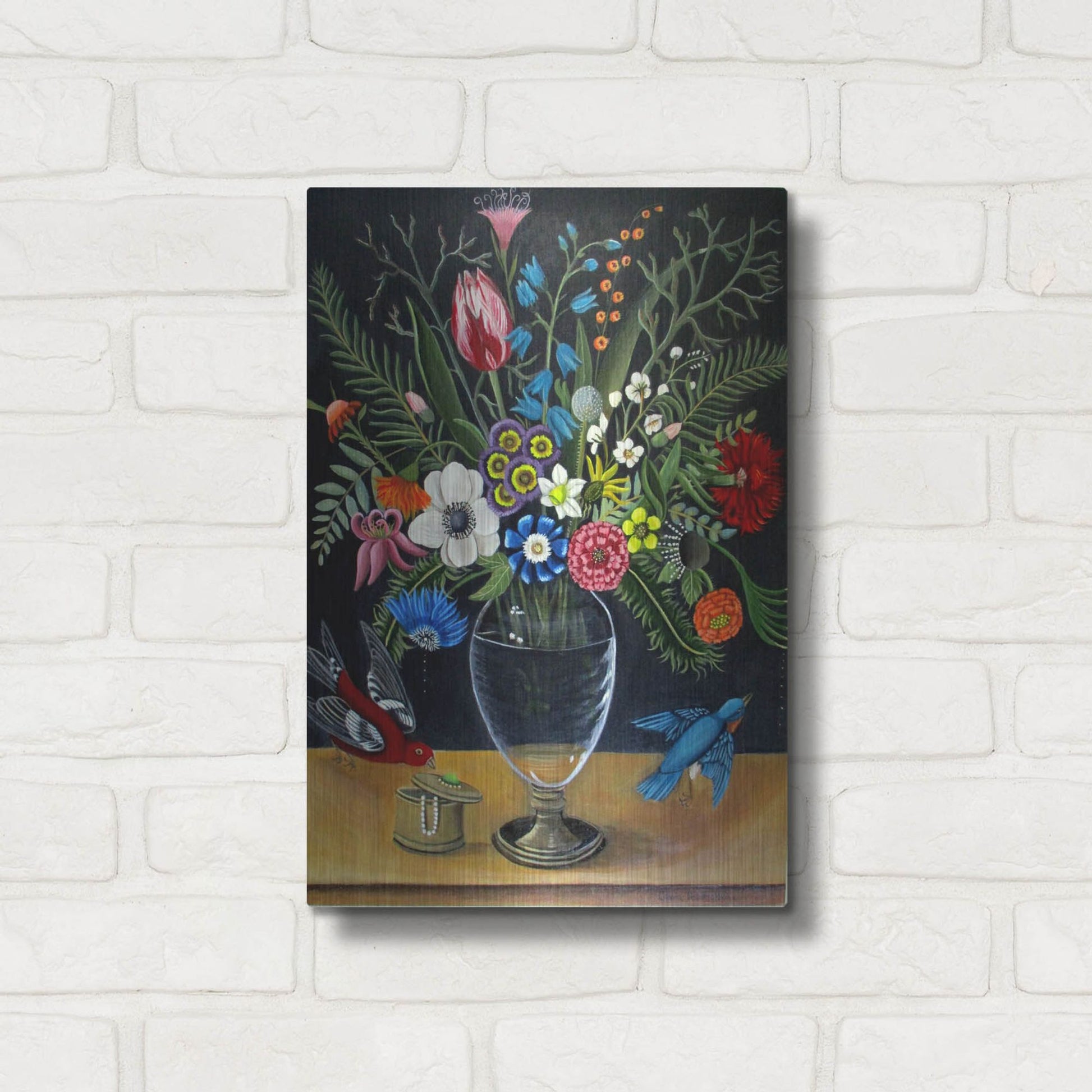 Luxe Metal Art 'Best Vase' by Catherine A Nolin, Metal Wall Art,12x16