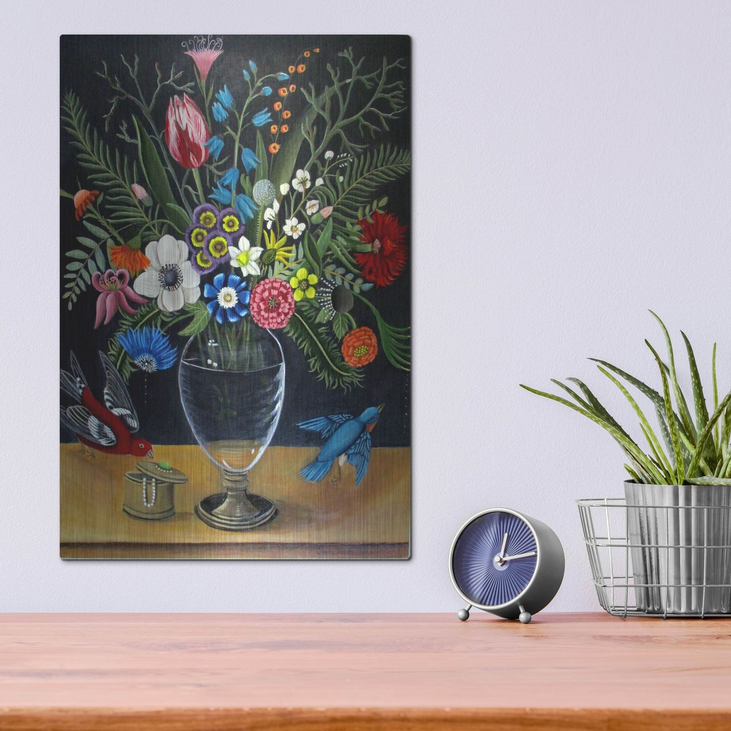 Luxe Metal Art 'Best Vase' by Catherine A Nolin, Metal Wall Art,12x16