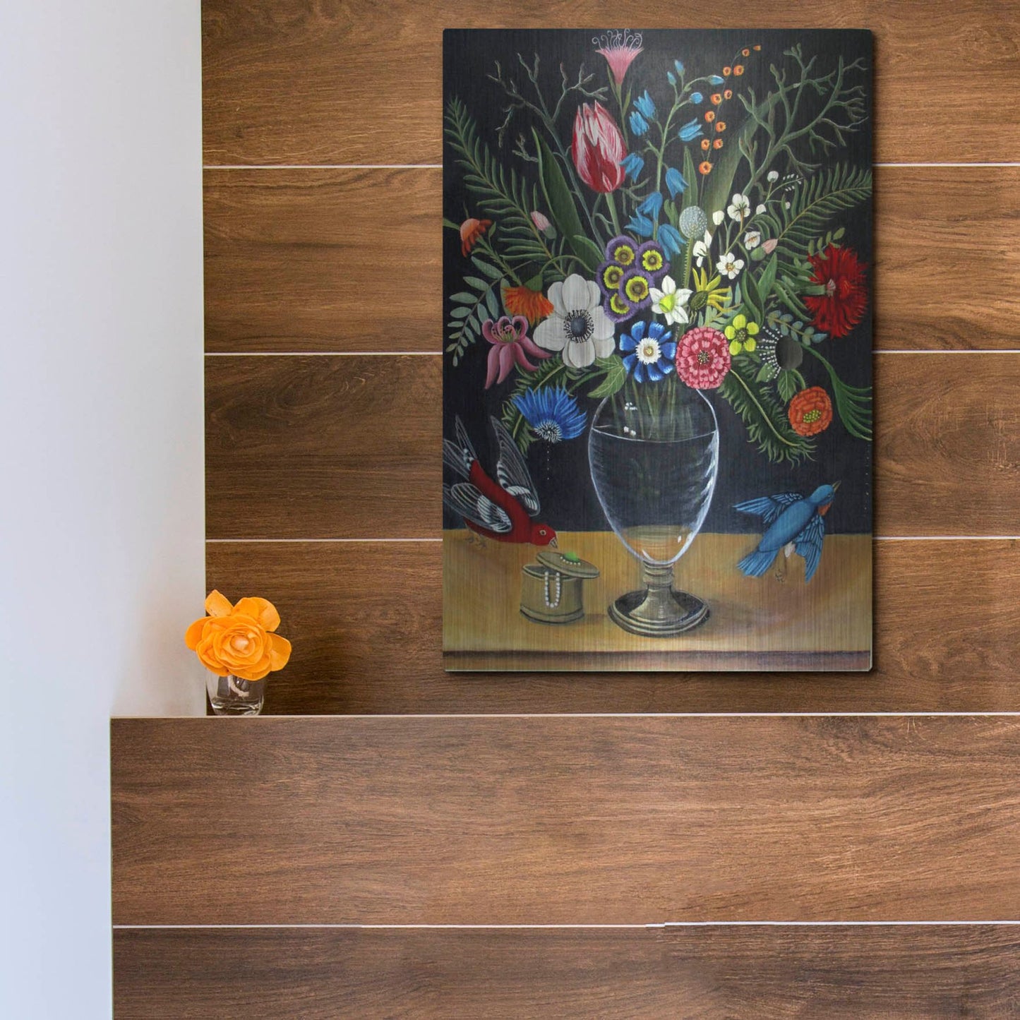 Luxe Metal Art 'Best Vase' by Catherine A Nolin, Metal Wall Art,12x16