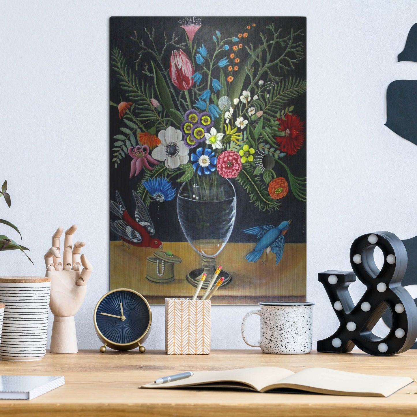 Luxe Metal Art 'Best Vase' by Catherine A Nolin, Metal Wall Art,12x16