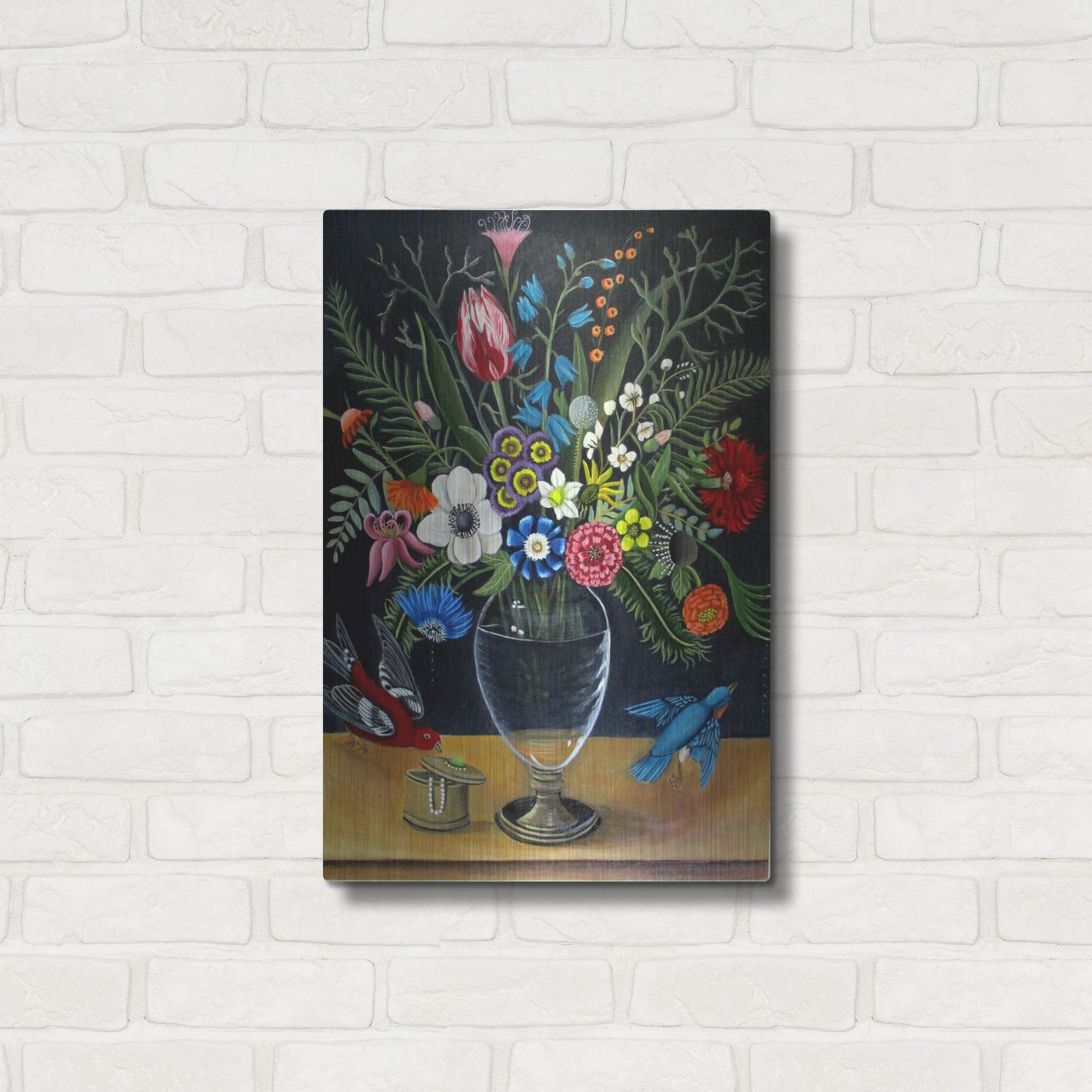 Luxe Metal Art 'Best Vase' by Catherine A Nolin, Metal Wall Art,16x24