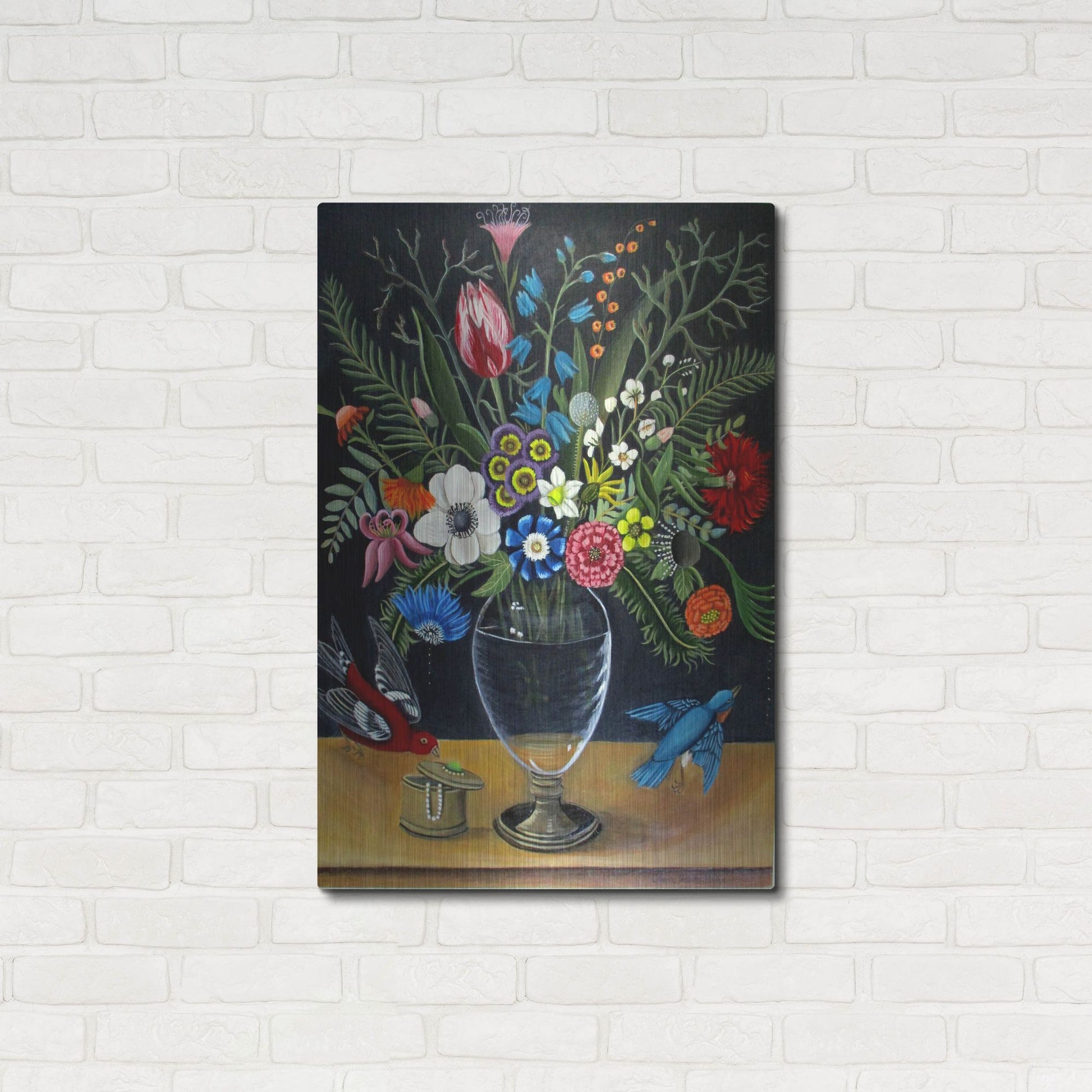 Luxe Metal Art 'Best Vase' by Catherine A Nolin, Metal Wall Art,24x36