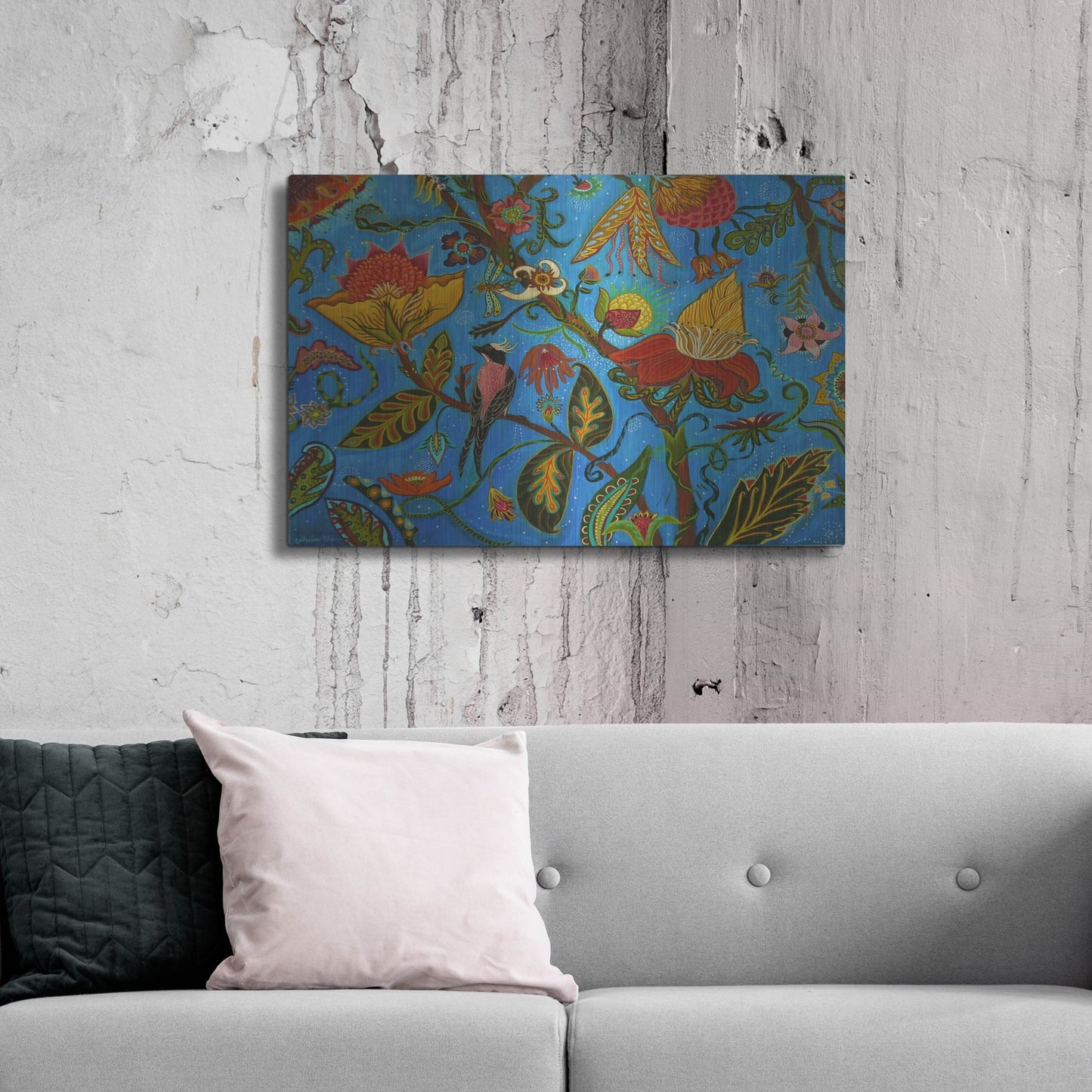 Luxe Metal Art 'Flowers Gone Wild' by Catherine A Nolin, Metal Wall Art,36x24