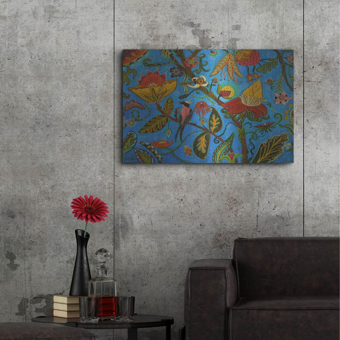 Luxe Metal Art 'Flowers Gone Wild' by Catherine A Nolin, Metal Wall Art,36x24