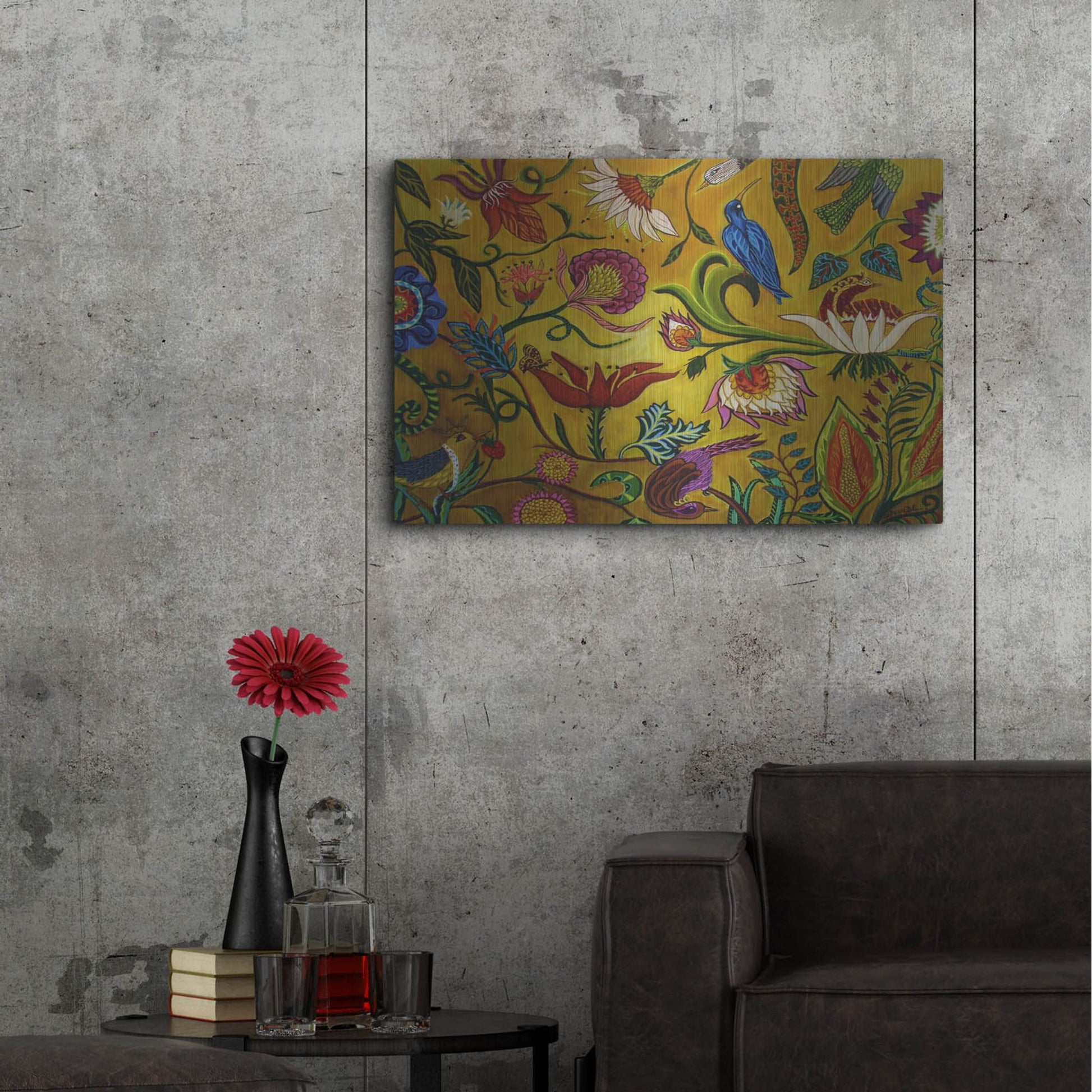 Luxe Metal Art 'Nature Network' by Catherine A Nolin, Metal Wall Art,36x24