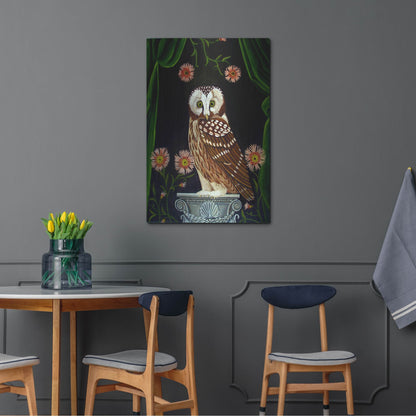 Luxe Metal Art 'Owl Guardian Print' by Catherine A Nolin, Metal Wall Art,24x36