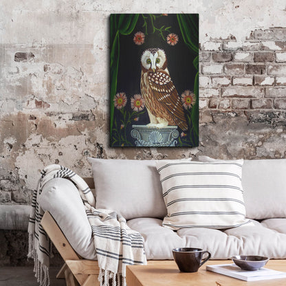 Luxe Metal Art 'Owl Guardian Print' by Catherine A Nolin, Metal Wall Art,24x36