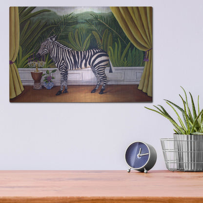 Luxe Metal Art 'Zebra' by Catherine A Nolin, Metal Wall Art,16x12