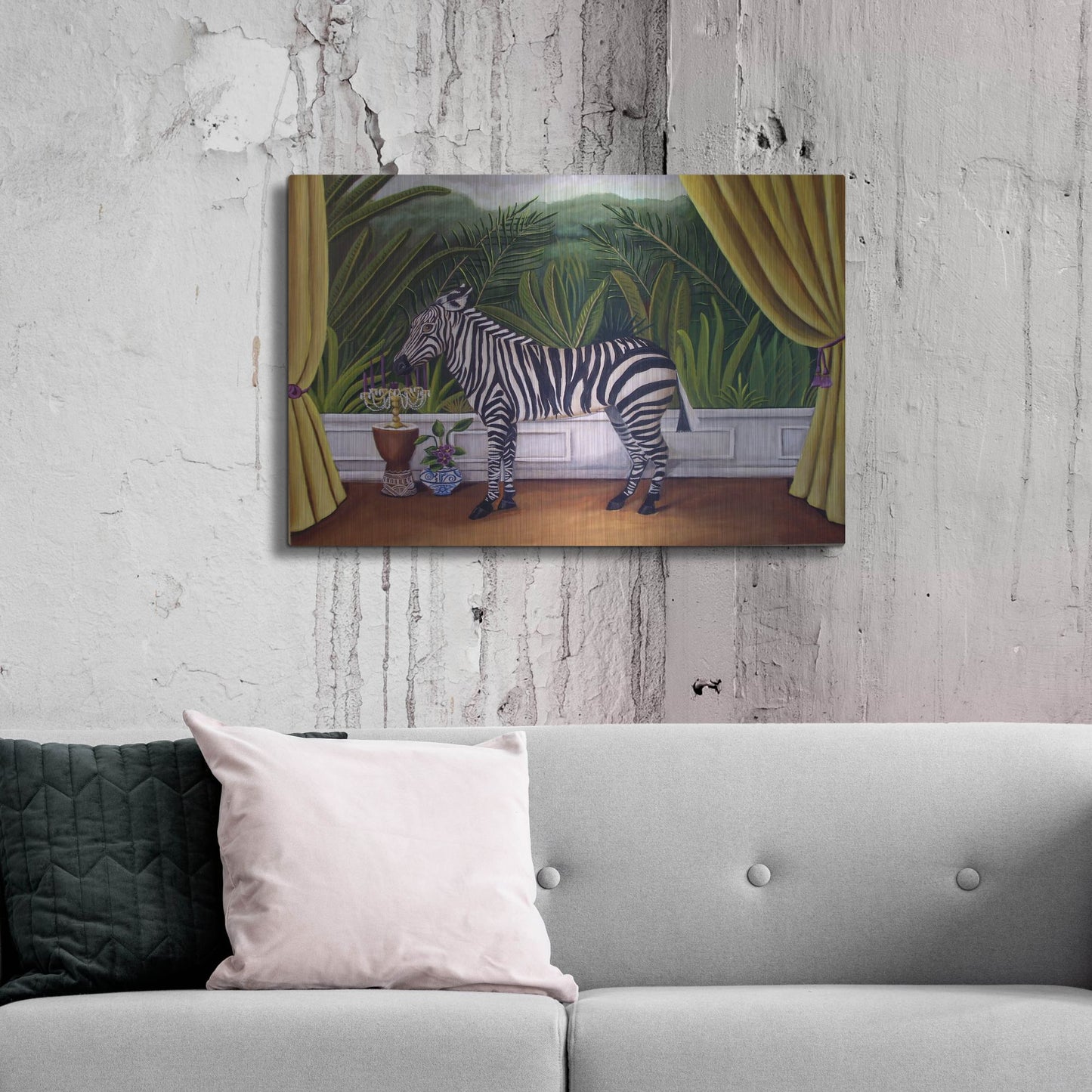 Luxe Metal Art 'Zebra' by Catherine A Nolin, Metal Wall Art,36x24