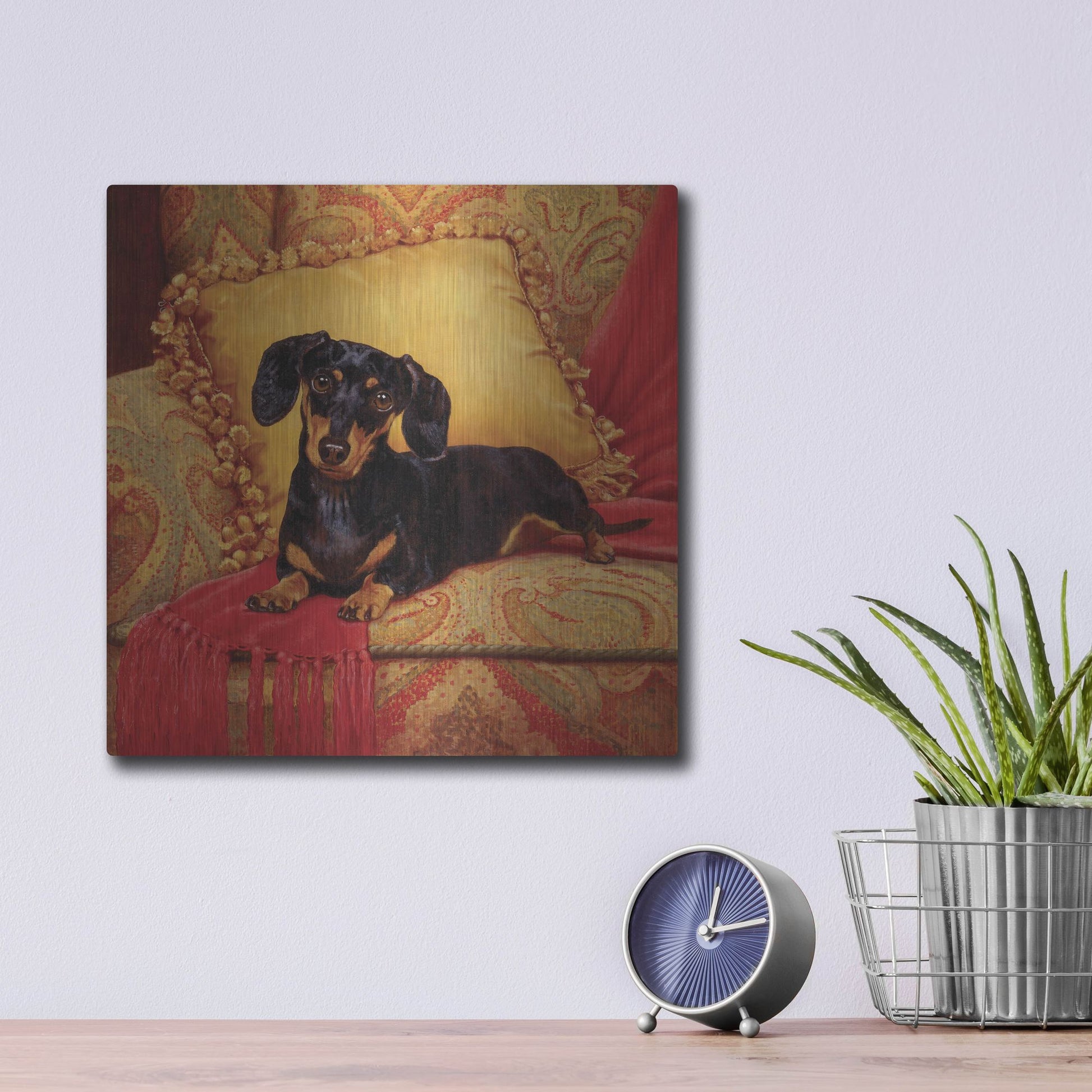 Luxe Metal Art 'Comfy' by Christopher Nick, Metal Wall Art,12x12