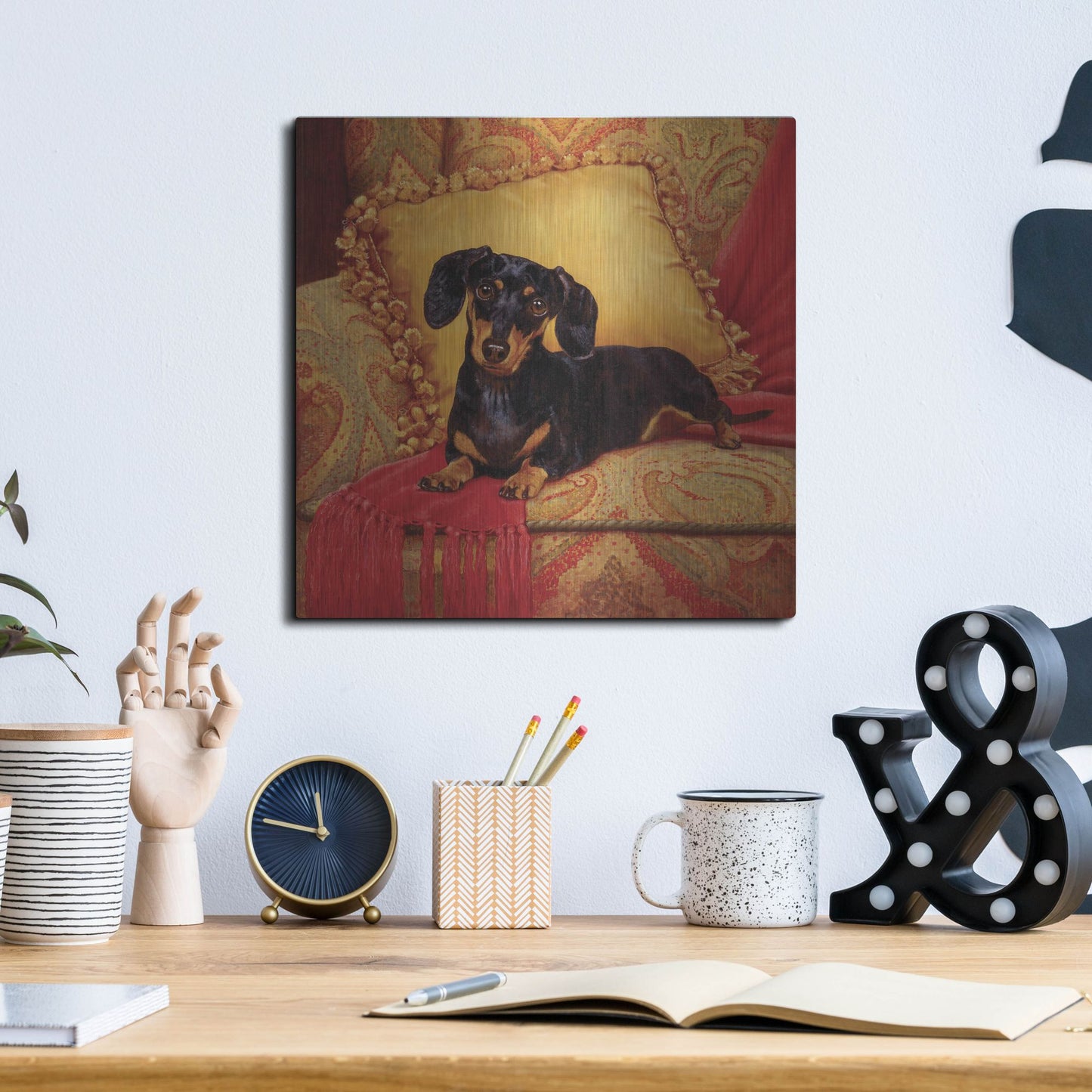 Luxe Metal Art 'Comfy' by Christopher Nick, Metal Wall Art,12x12