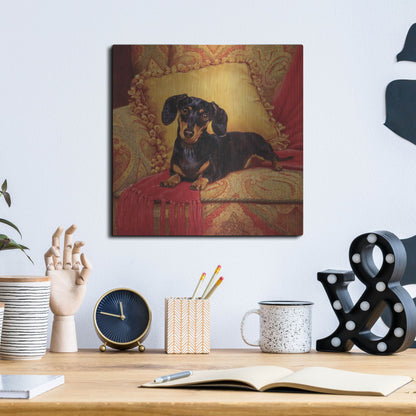 Luxe Metal Art 'Comfy' by Christopher Nick, Metal Wall Art,12x12