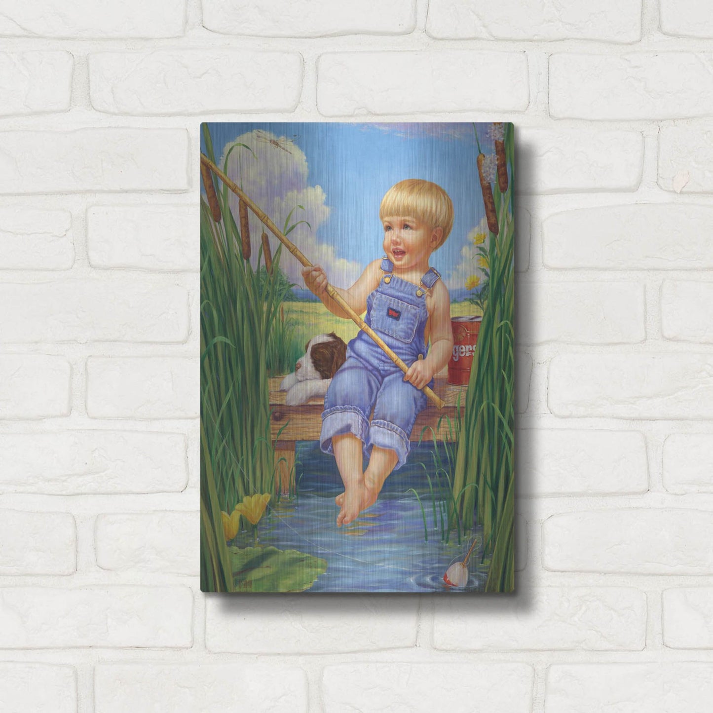 Luxe Metal Art 'Fishin' by Christopher Nick, Metal Wall Art,12x16