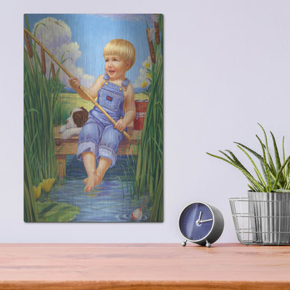 Luxe Metal Art 'Fishin' by Christopher Nick, Metal Wall Art,12x16