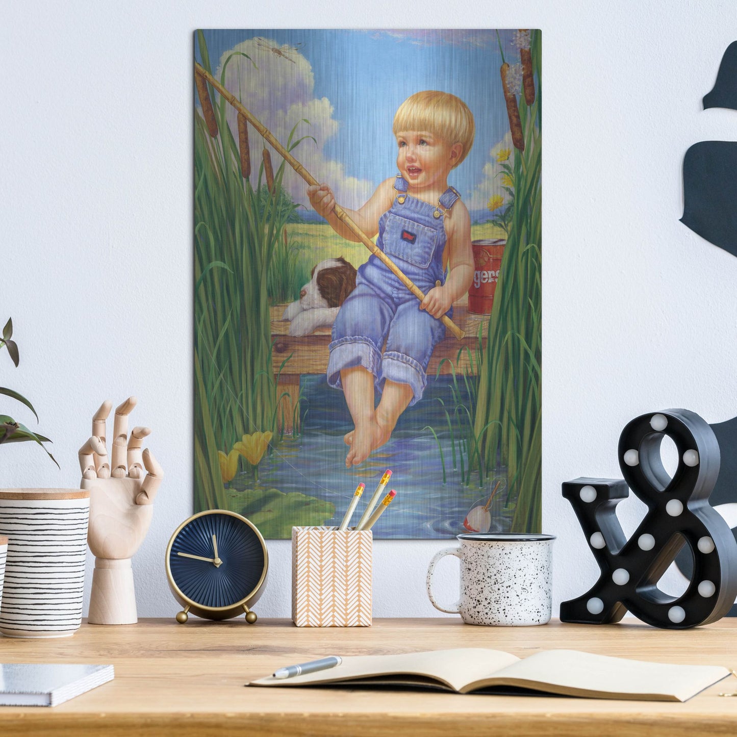 Luxe Metal Art 'Fishin' by Christopher Nick, Metal Wall Art,12x16