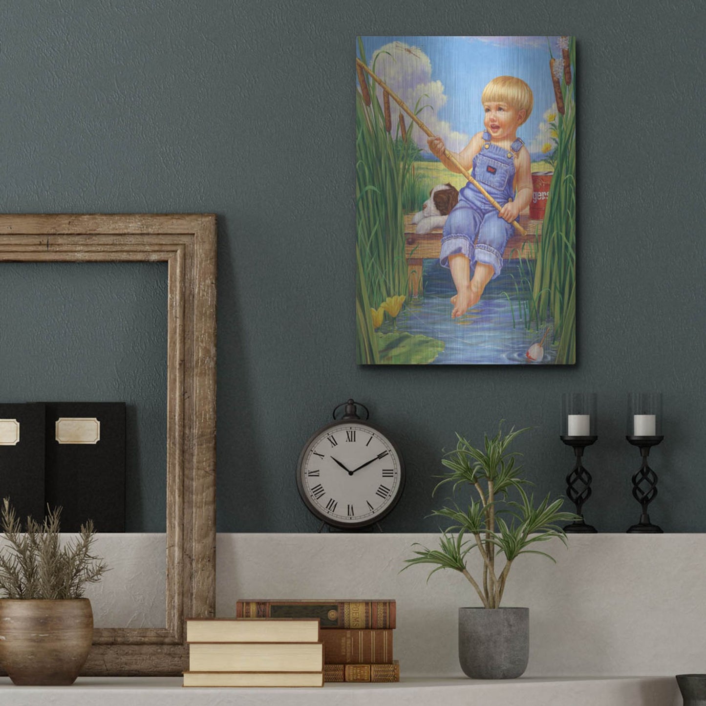 Luxe Metal Art 'Fishin' by Christopher Nick, Metal Wall Art,12x16