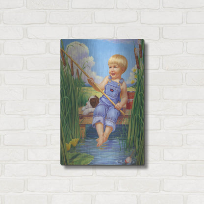 Luxe Metal Art 'Fishin' by Christopher Nick, Metal Wall Art,16x24
