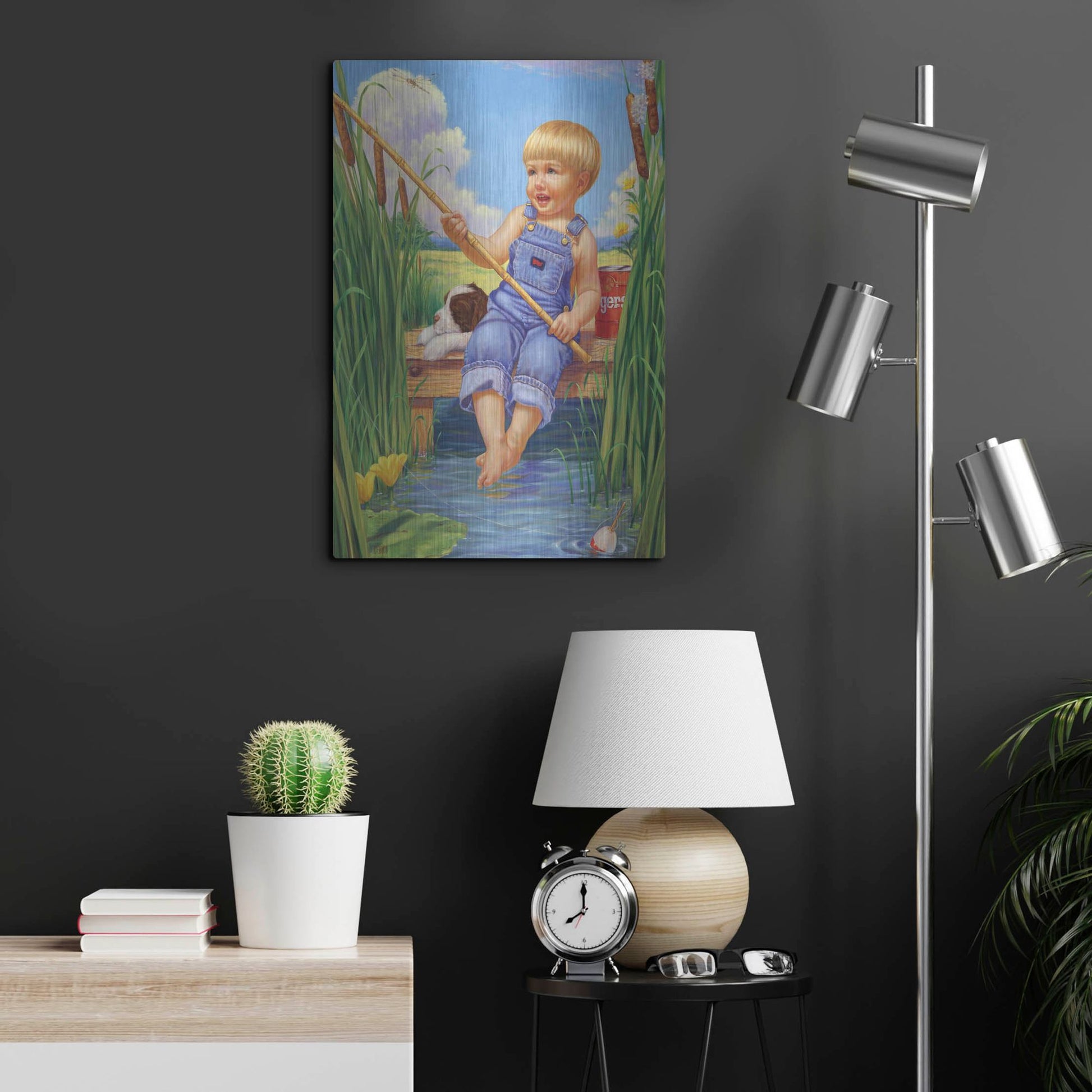 Luxe Metal Art 'Fishin' by Christopher Nick, Metal Wall Art,16x24