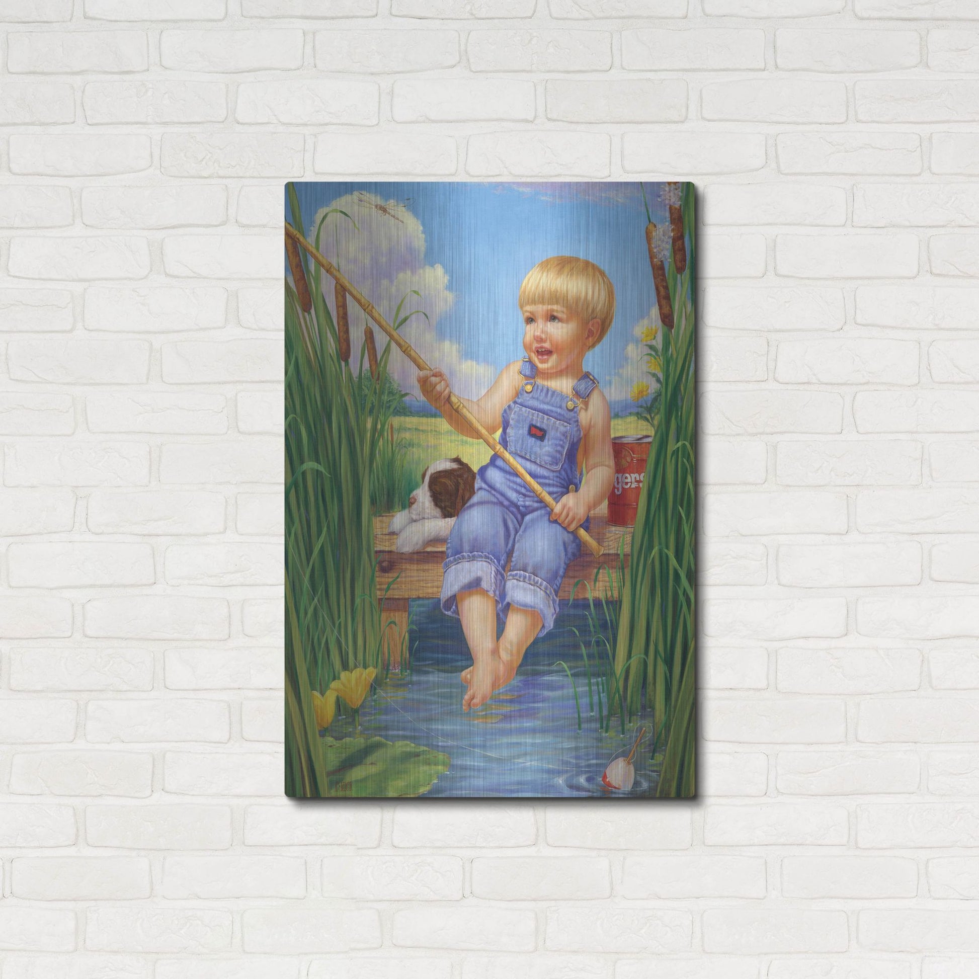 Luxe Metal Art 'Fishin' by Christopher Nick, Metal Wall Art,24x36