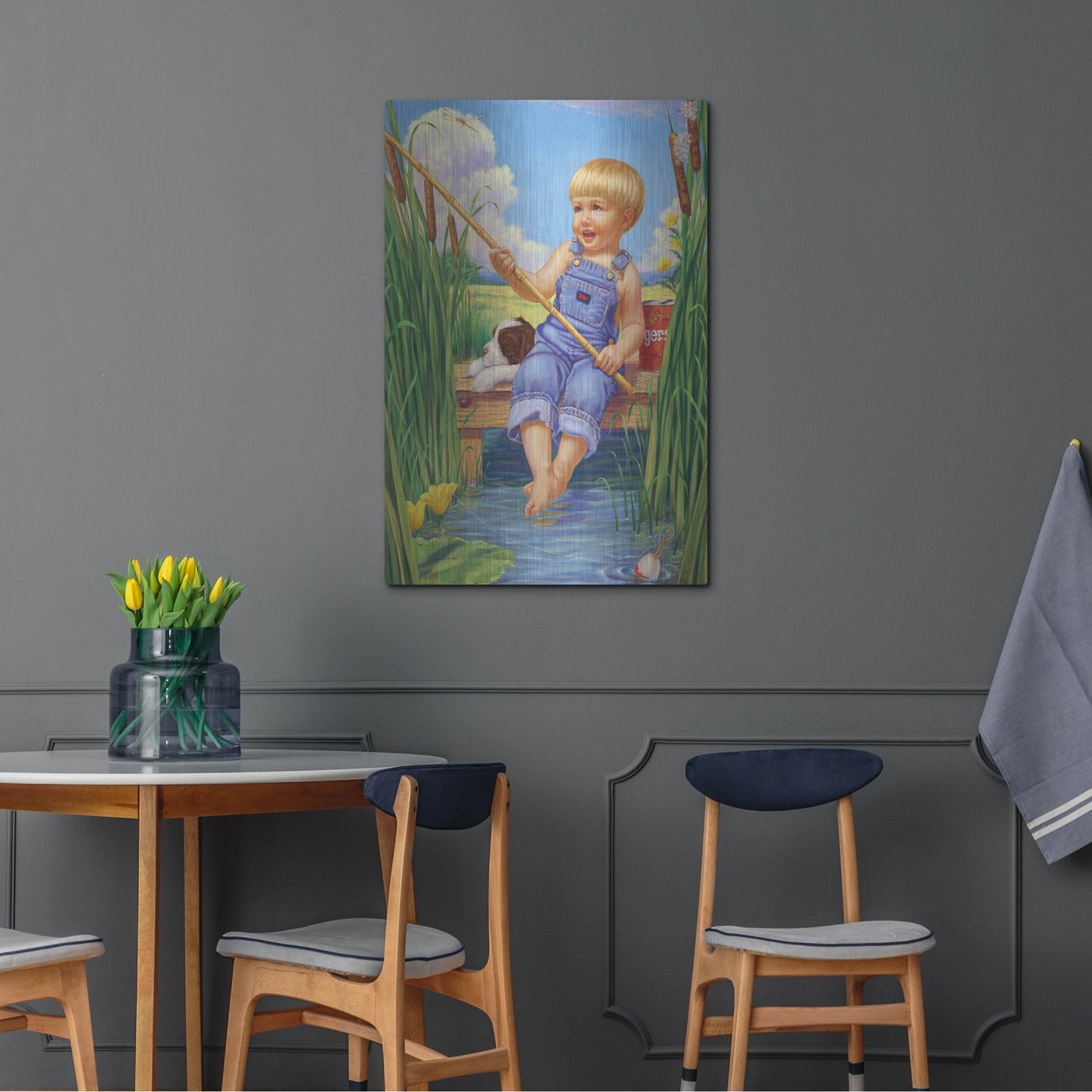 Luxe Metal Art 'Fishin' by Christopher Nick, Metal Wall Art,24x36