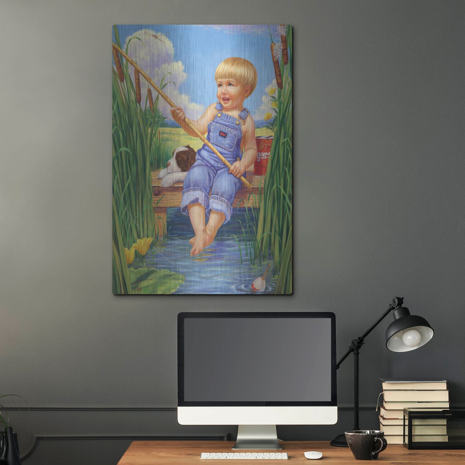 Luxe Metal Art 'Fishin' by Christopher Nick, Metal Wall Art,24x36