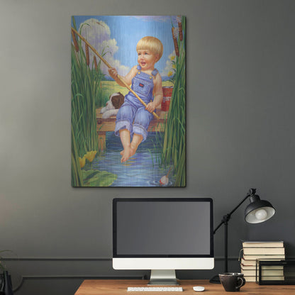 Luxe Metal Art 'Fishin' by Christopher Nick, Metal Wall Art,24x36