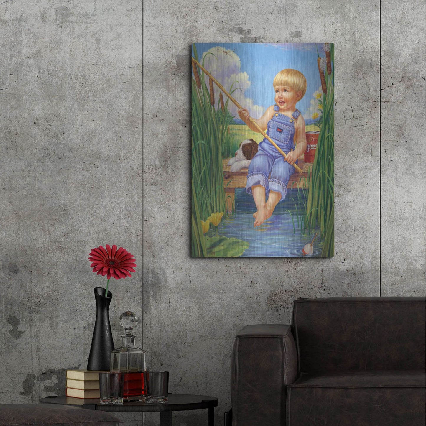 Luxe Metal Art 'Fishin' by Christopher Nick, Metal Wall Art,24x36
