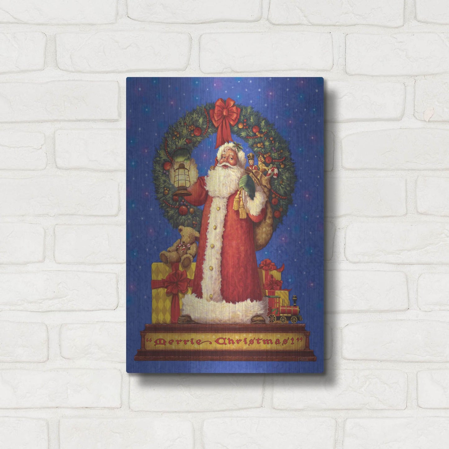 Luxe Metal Art 'Victorian Santa' by Christopher Nick, Metal Wall Art,12x16