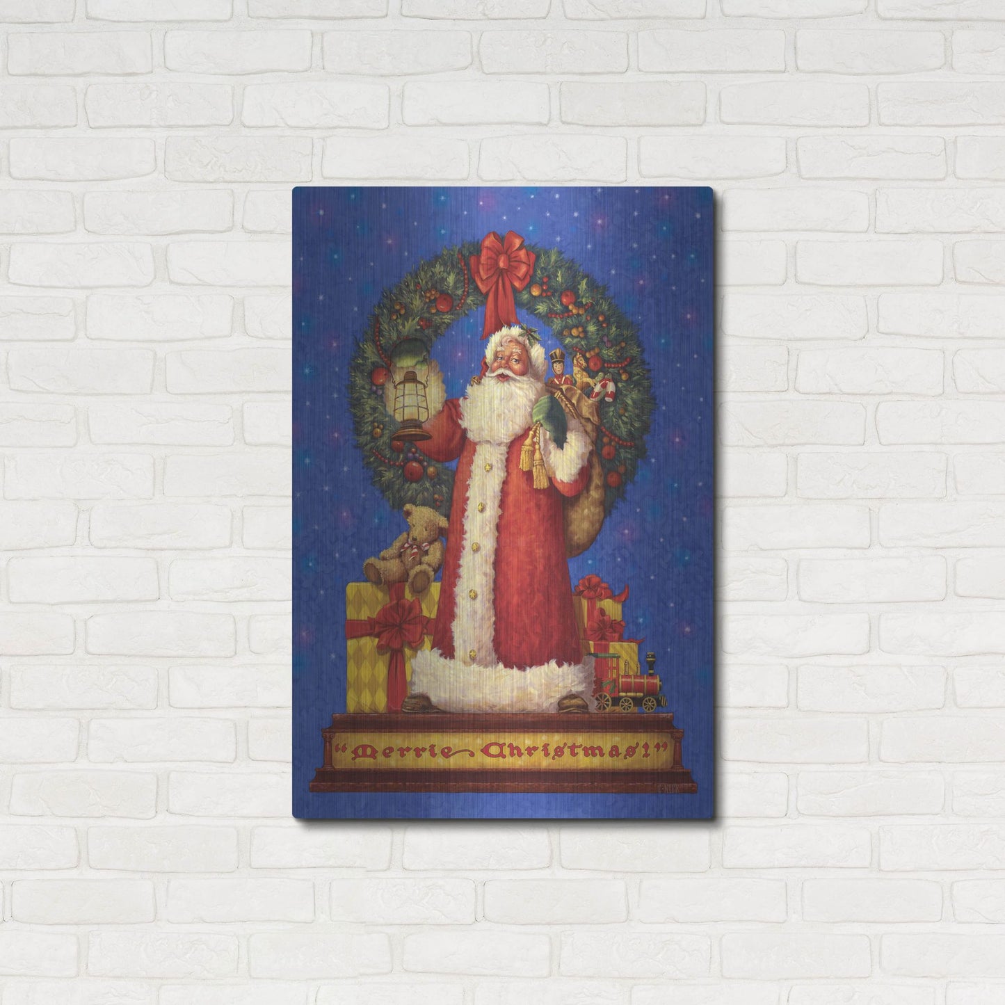 Luxe Metal Art 'Victorian Santa' by Christopher Nick, Metal Wall Art,24x36