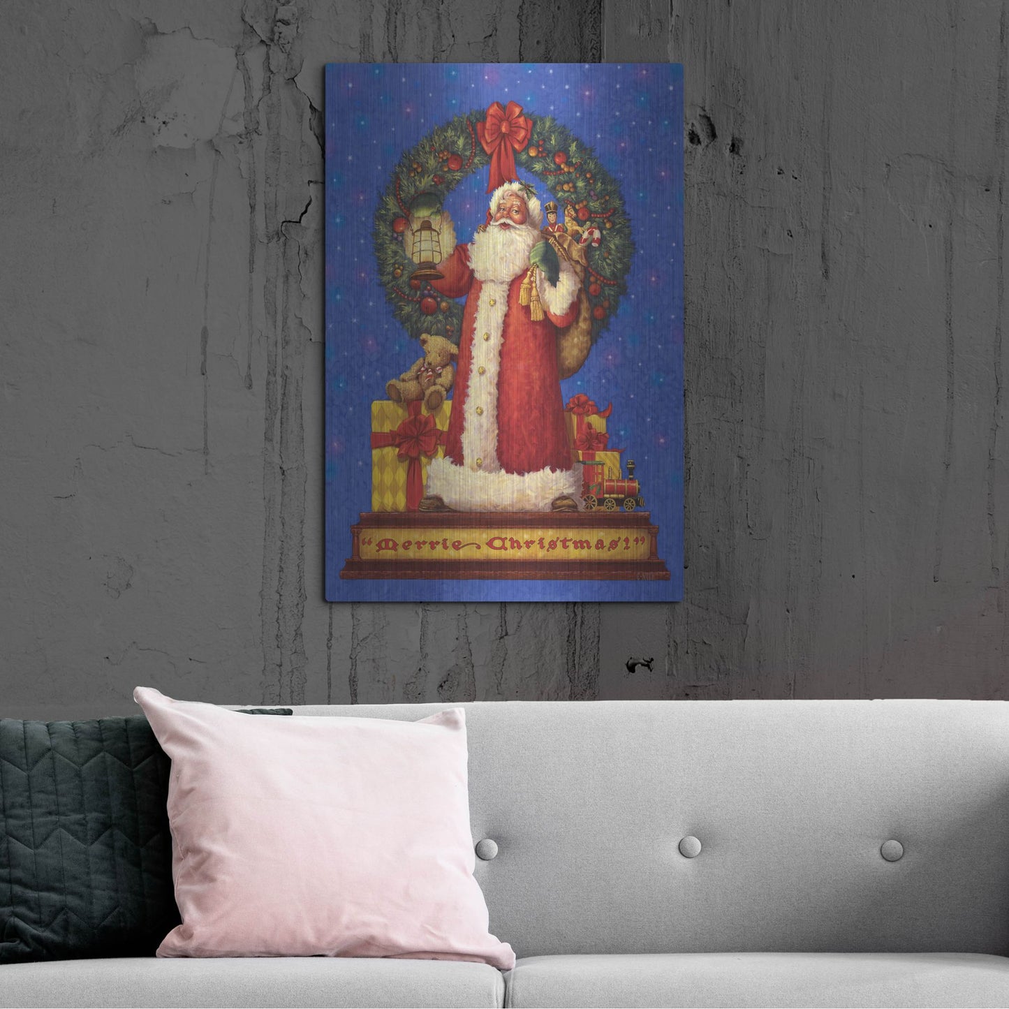 Luxe Metal Art 'Victorian Santa' by Christopher Nick, Metal Wall Art,24x36