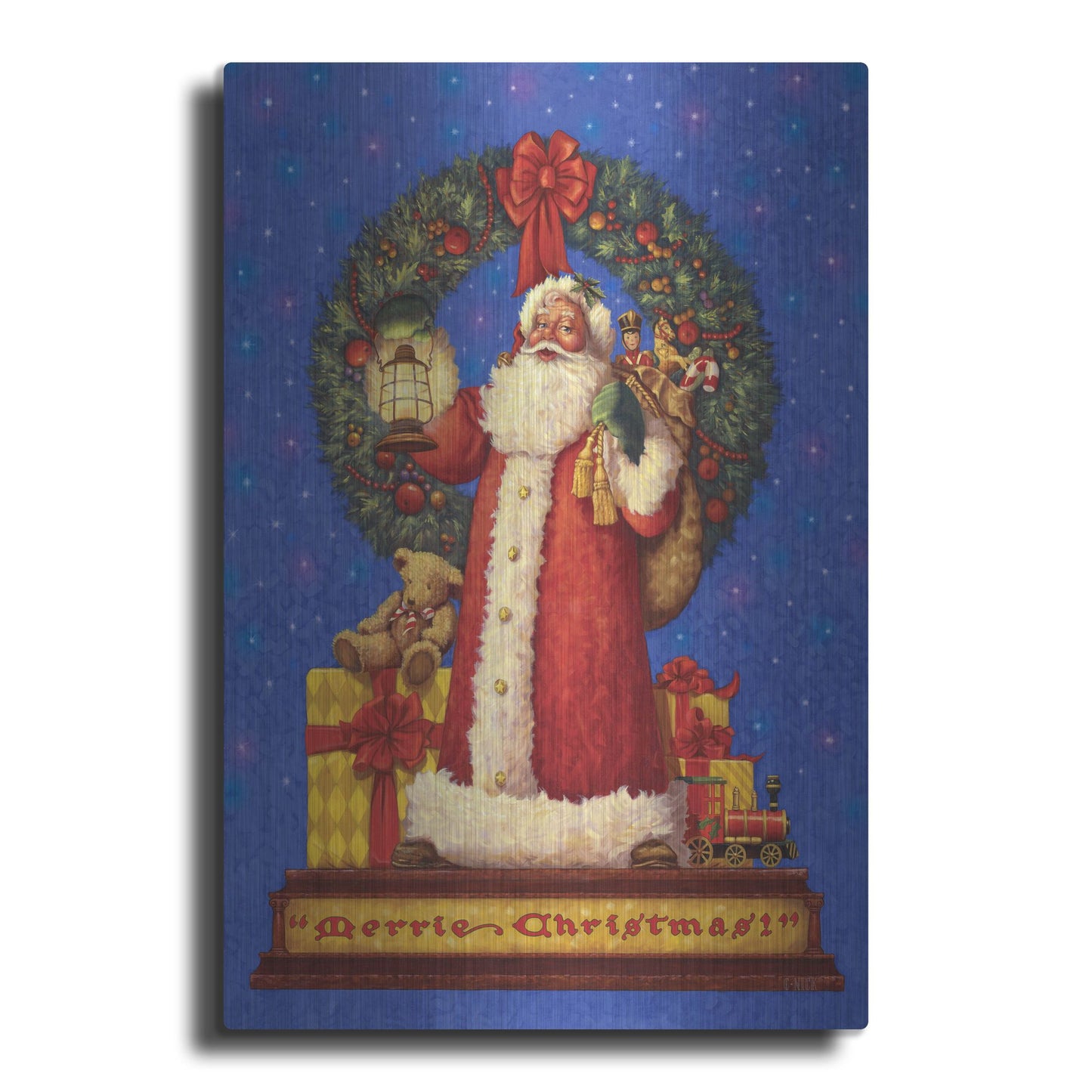 Luxe Metal Art 'Victorian Santa' by Christopher Nick, Metal Wall Art