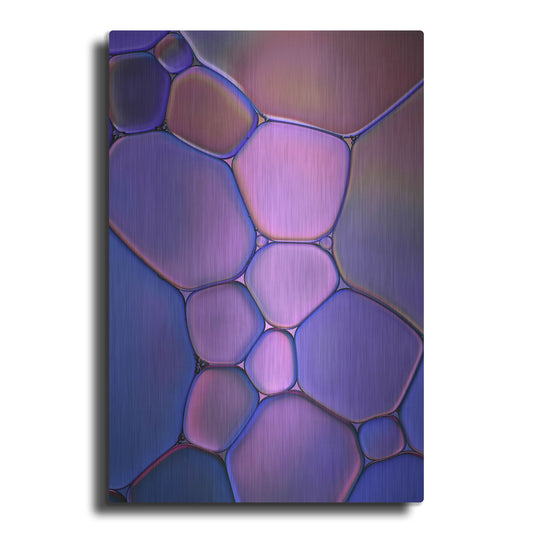 Luxe Metal Art 'Purple Stained Glass' by Cora Niele, Metal Wall Art