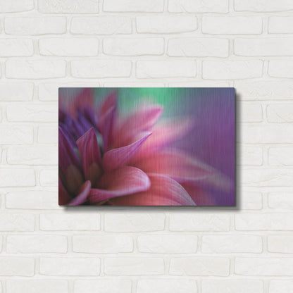 Luxe Metal Art 'Dahlia Petals Pink Purple' by Cora Niele, Metal Wall Art,24x16