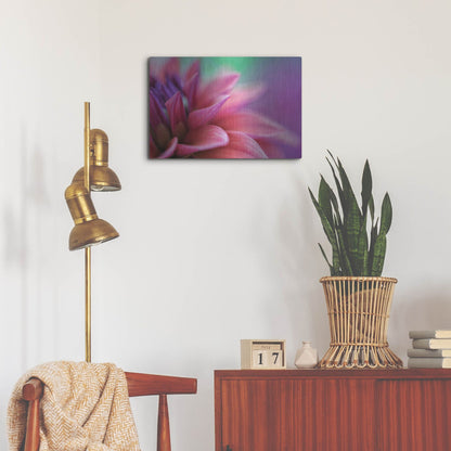 Luxe Metal Art 'Dahlia Petals Pink Purple' by Cora Niele, Metal Wall Art,24x16