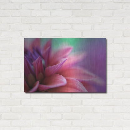 Luxe Metal Art 'Dahlia Petals Pink Purple' by Cora Niele, Metal Wall Art,36x24