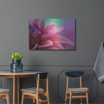 Luxe Metal Art 'Dahlia Petals Pink Purple' by Cora Niele, Metal Wall Art,36x24