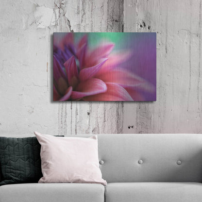 Luxe Metal Art 'Dahlia Petals Pink Purple' by Cora Niele, Metal Wall Art,36x24