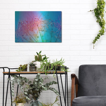 Luxe Metal Art 'Rainbow Droplets' by Cora Niele, Metal Wall Art,16x12