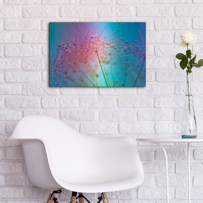 Luxe Metal Art 'Rainbow Droplets' by Cora Niele, Metal Wall Art,24x16