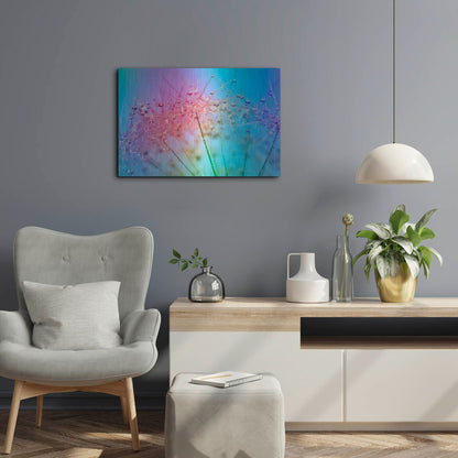 Luxe Metal Art 'Rainbow Droplets' by Cora Niele, Metal Wall Art,24x16