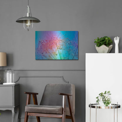 Luxe Metal Art 'Rainbow Droplets' by Cora Niele, Metal Wall Art,24x16