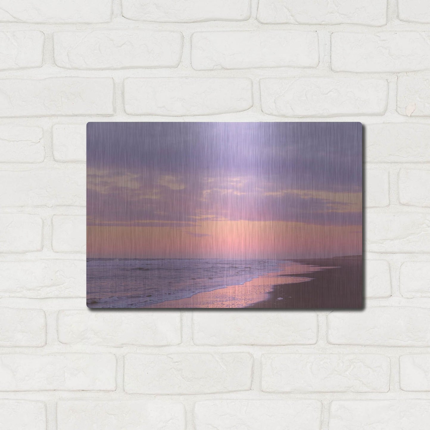 Luxe Metal Art 'After Sunset Beach' by Cora Niele, Metal Wall Art,16x12