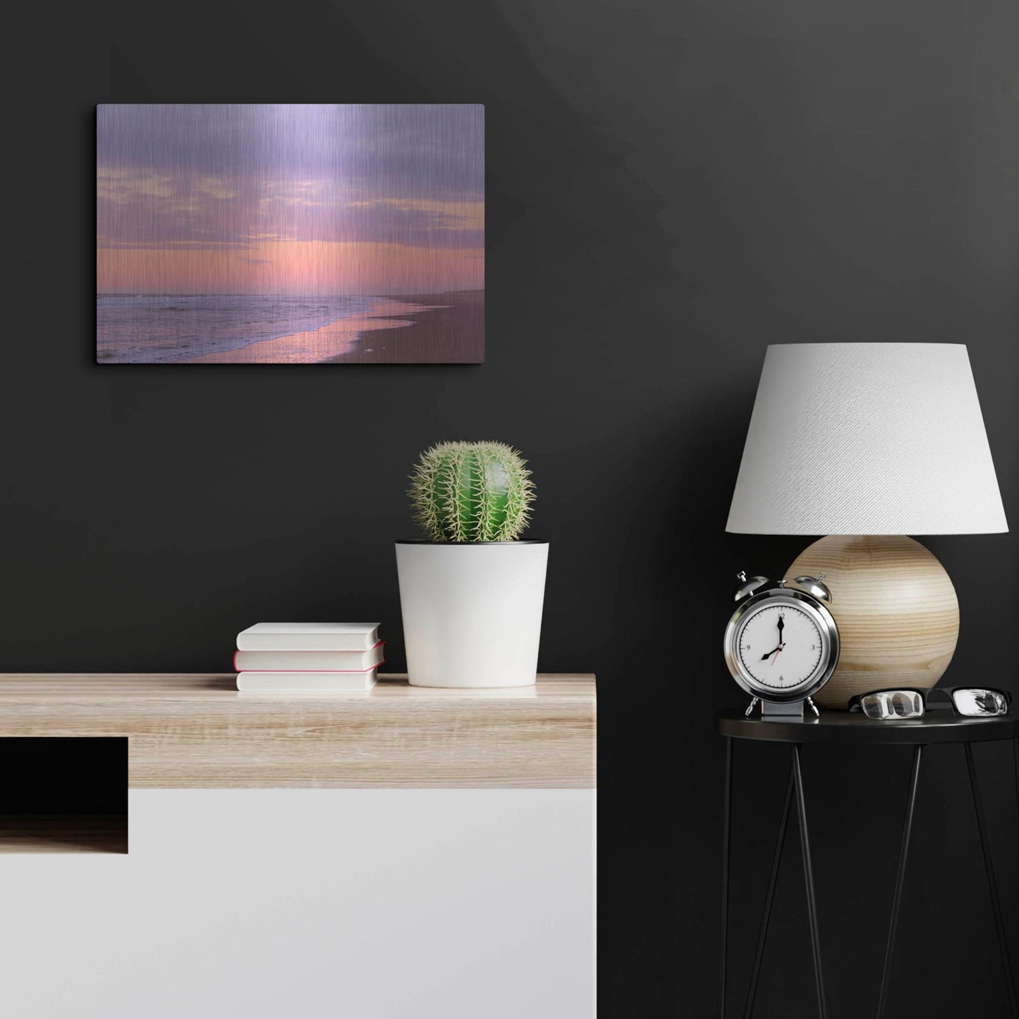 Luxe Metal Art 'After Sunset Beach' by Cora Niele, Metal Wall Art,24x16