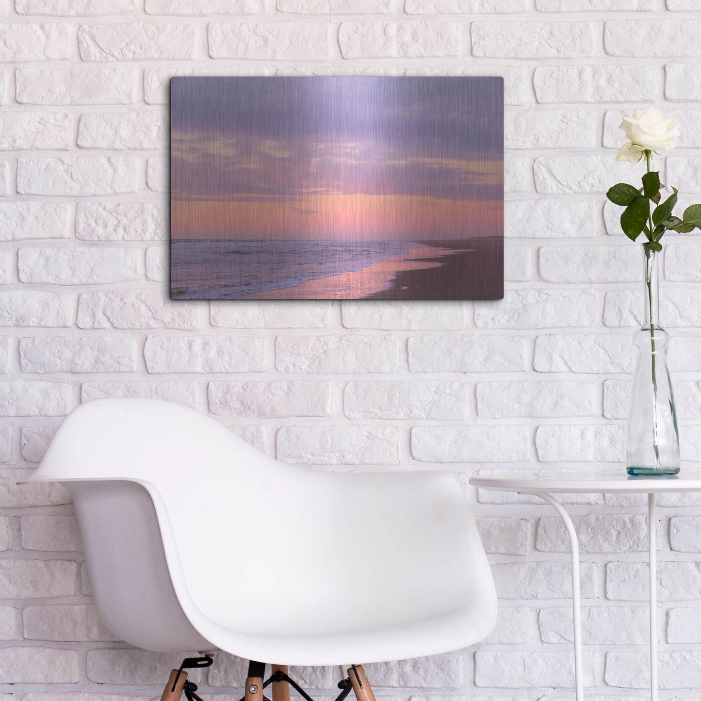 Luxe Metal Art 'After Sunset Beach' by Cora Niele, Metal Wall Art,24x16