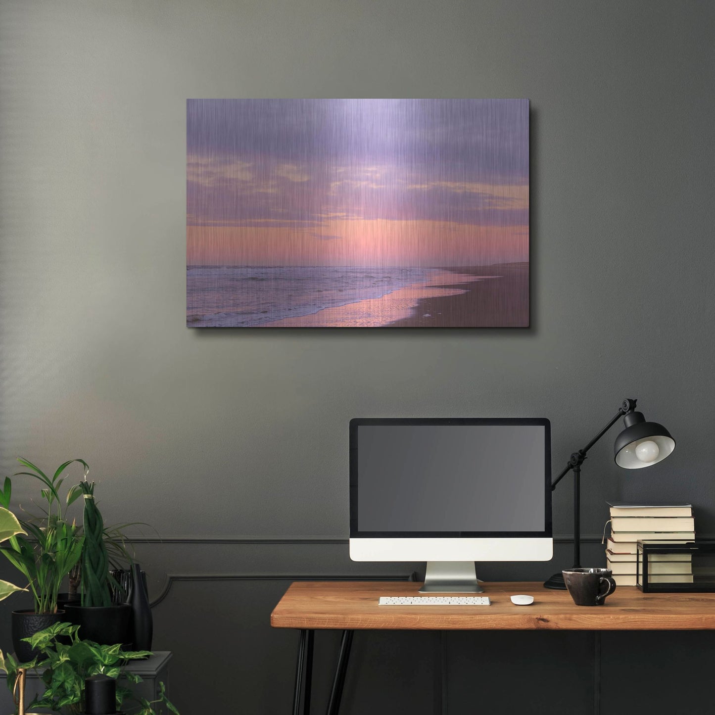 Luxe Metal Art 'After Sunset Beach' by Cora Niele, Metal Wall Art,36x24