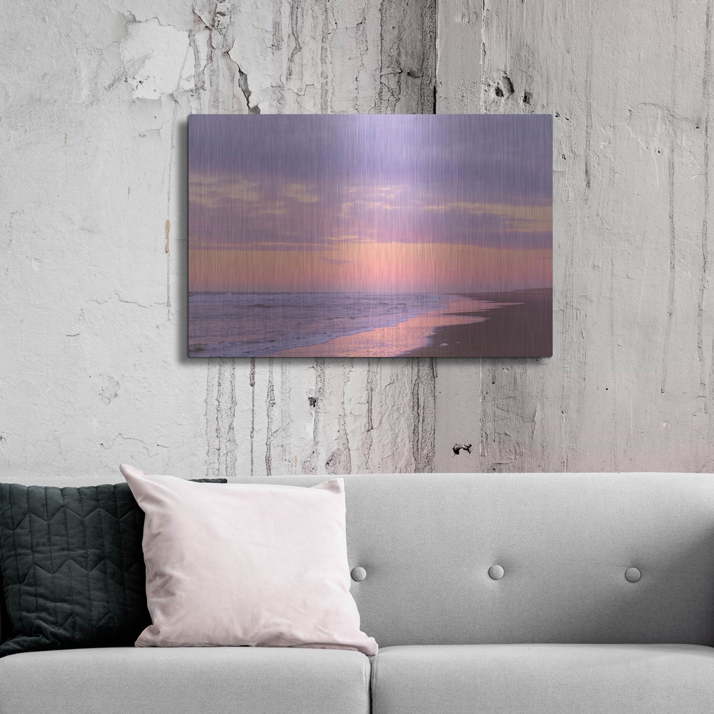 Luxe Metal Art 'After Sunset Beach' by Cora Niele, Metal Wall Art,36x24