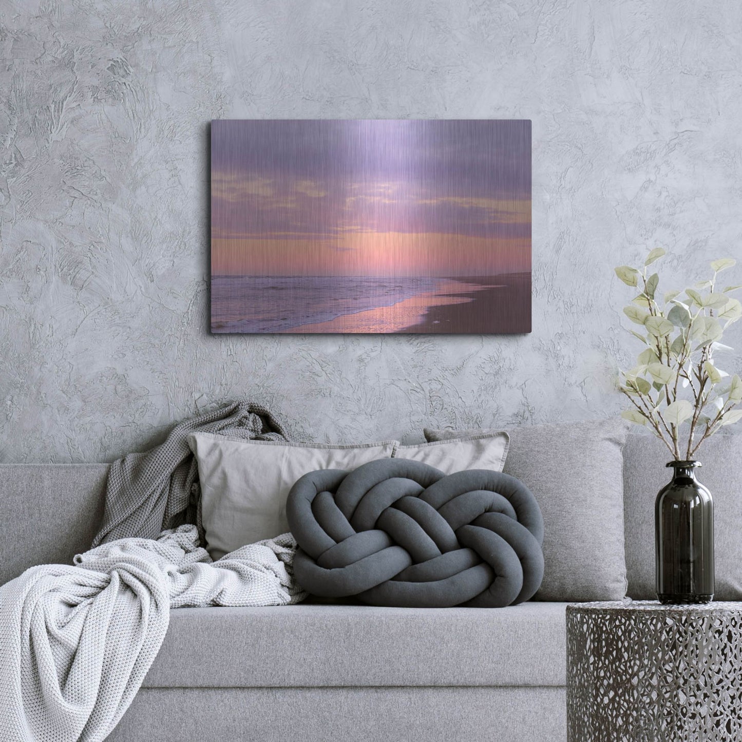 Luxe Metal Art 'After Sunset Beach' by Cora Niele, Metal Wall Art,36x24