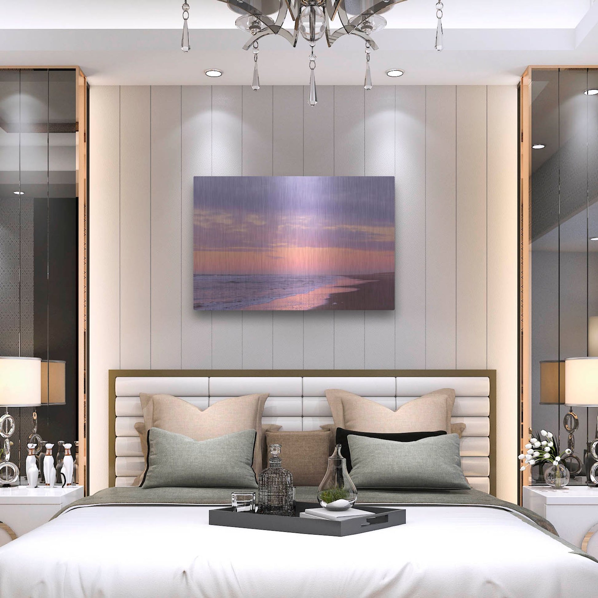 Luxe Metal Art 'After Sunset Beach' by Cora Niele, Metal Wall Art,36x24