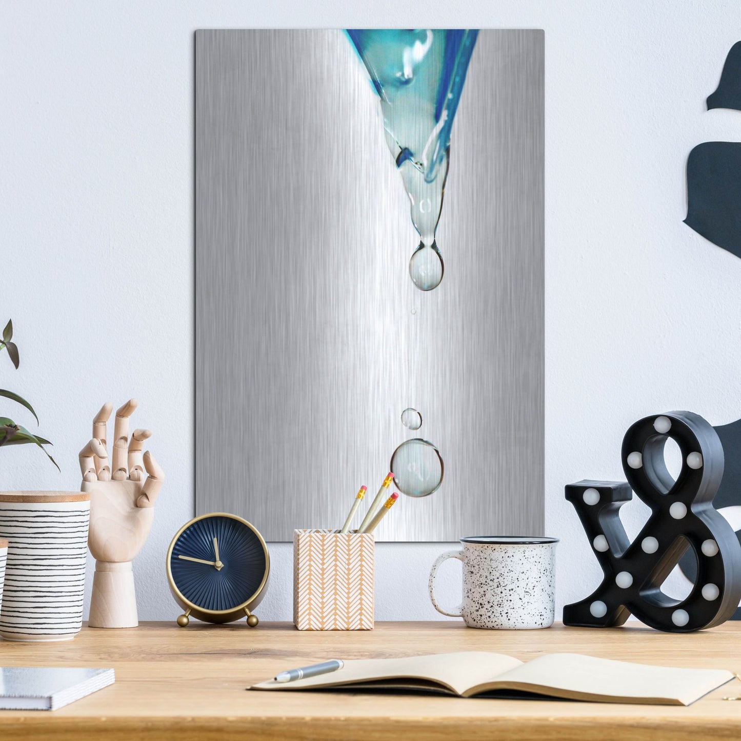 Luxe Metal Art 'Water' by Dana Brett Munach, Metal Wall Art,12x16