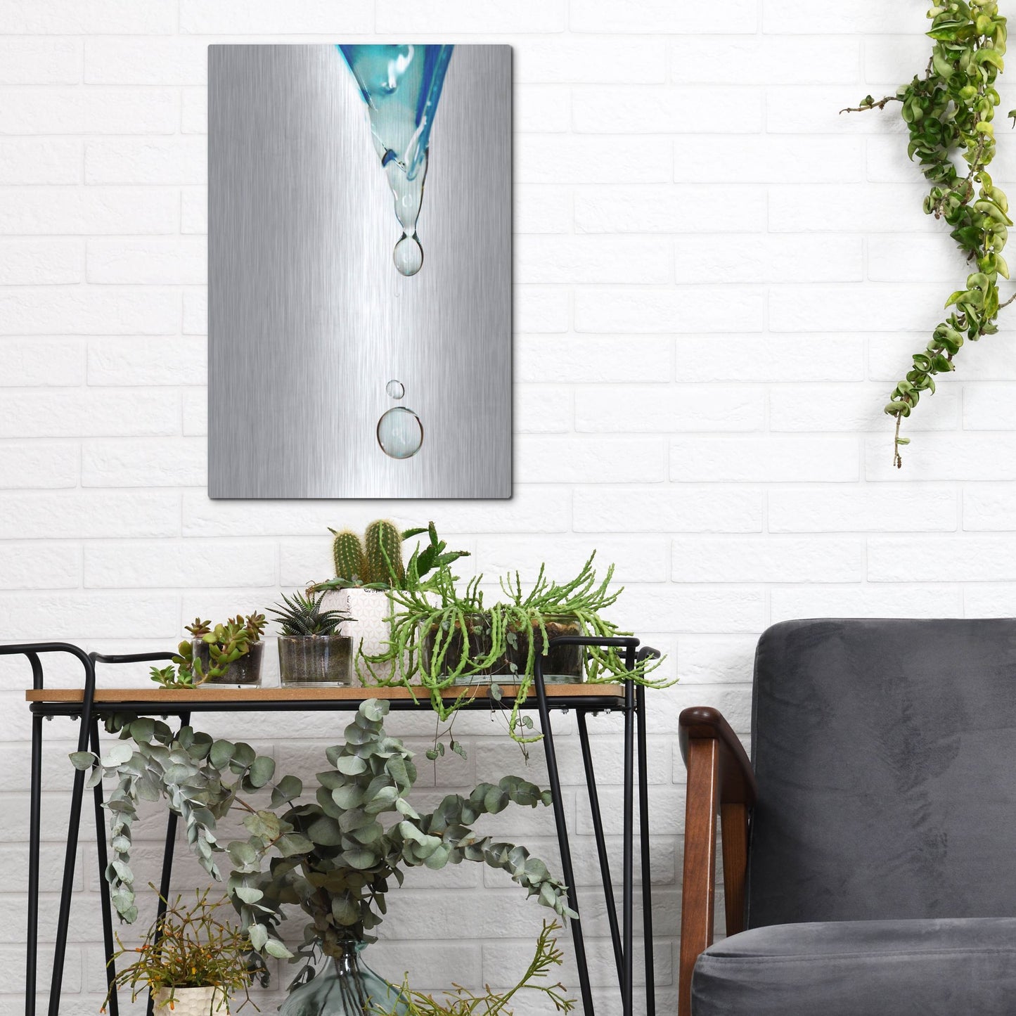 Luxe Metal Art 'Water' by Dana Brett Munach, Metal Wall Art,12x16